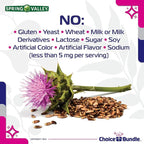 CHOICE BUNDLE Spring Valley Standardized Extract Milk Thistle Dietary Supplement Capsules 175 mg 180 Ct 4 pk (720 Total) + Vitamin Guide and Pill Container (6 Items)!