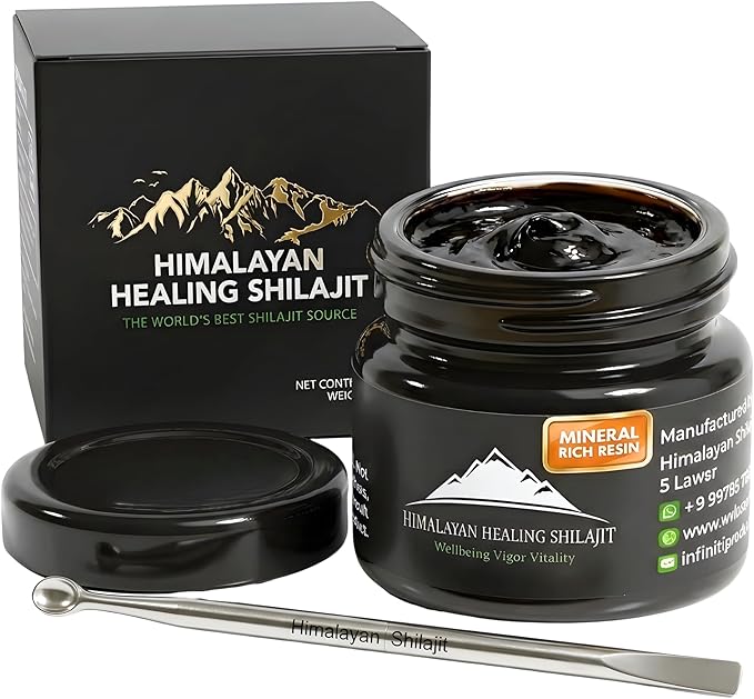 Gold Grade Himalayan Shilajit Resin For Men & Women | 500MG Max Potency | Lab Tested 100% Organic Shilajit With 85+ Trace Minerals & Fulvic Acid For Focus, Energy And Immunity 30 Gram
