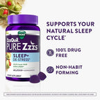 ZzzQuil Pure Zzzs De-Stress 2mg Melatonin Gummies,Sleep Aids for Adults,Ashwagandha for Stress Support,60 Gummies,(Pack of 2)