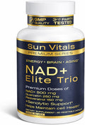 Natural NAD+ Supplement 500 mg with Resveratrol & Quercetin | Cellular Energy & Healthy Aging Support for Women | Non-Stimulant | GMP-Certified | 3rd Party Tested | 60 Vegan Capsules | Made in USA