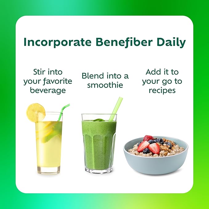 Benefiber Prebiotic GLP-1 Friendly Fiber + Supergreens Dietary Supplement Powder, Watermelon Lemonade Flavor, 8.8 oz (250g)