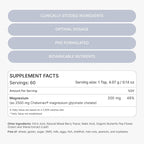 Magnesium Glycinate Powder 200mg | High Absorption Chelated Bisglycinate with Organic Butterfly Pea Flower | Supports Stress Relief, Calm & Sleep | 8.6 oz, 60 Servings