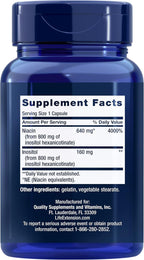 Life Extension No Flush Niacin,B3 for Heart Health,Cholesterol & Energy Support,Non-GMO,Gluten-Free,100 Capsules,(Pack of 2)