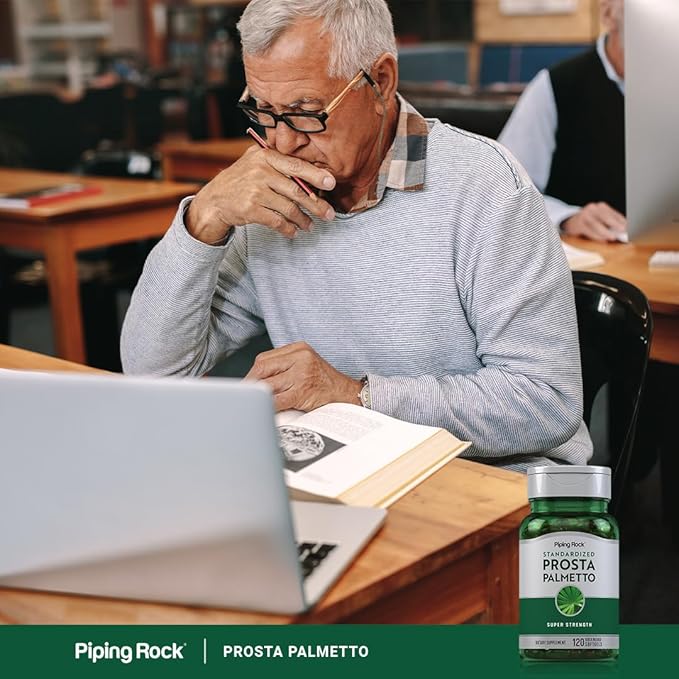 Piping Rock Saw Palmetto for Men and Women | 120 Softgels | Complex with Pumpkin Seed Oil & Pygeum Extract | Extra Strength Prostate Supplement | Non-GMO, Gluten-Free
