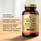 Solgar Vitamin C 1000 mg with Rose Hips - 100 Tablets - Antioxidant & Immune Support - Non-GMO, Vegan, Gluten Free, Dairy Free, Kosher - 100 Servings