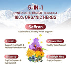 Saffron Extract Drops for Eye Health, 5-in-1 Herbal Supplement Liquid Tincture for Healthy Vision & Dry Eye Support with Bilberry Lutein Zeaxanthin. 2 oz