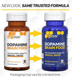 NATURAL STACKS Dopamine Brain Food - 650mg L-Tyrosine Supplement - Dopamine Supplement for Focus & Mental Drive - Supports Mental Energy - Neurotransmitter Support with B Vitamins - 60 Capsules