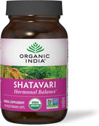 ORGANIC INDIA Shatavari Herbal Supplement - Supports Hormonal Balance, Immune and Inflammatory Response, Vegan, Gluten-Free, USDA Organic, Supports Reproductive Health - 90 Capsules