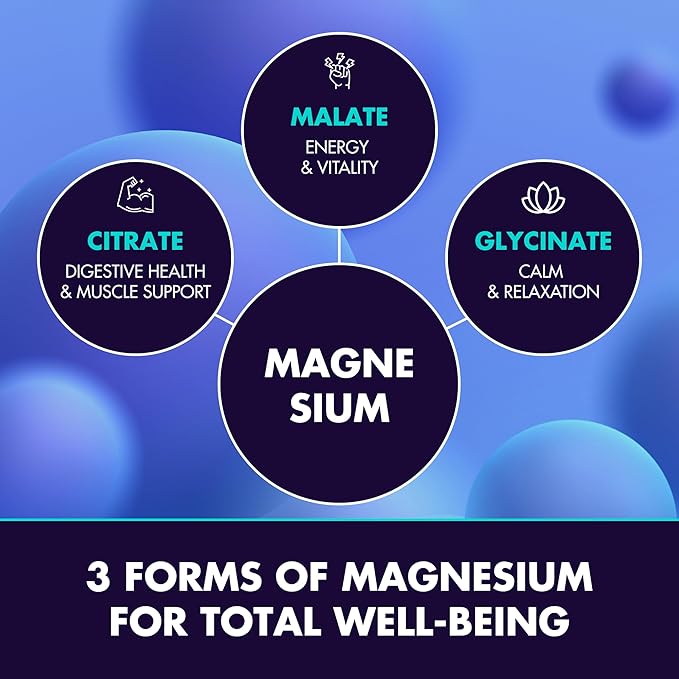 Secret Element Magnesium Glycinate 2150MG Gummies for Women and Men, High Absorption Magnesium Glycinate, Citrate, Malate, Sugar Free, Vegan, 60 Chews, Pack of 3, Orange