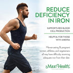 Maxi Health Iron Supplement for Women & Men - Gentle Iron 25 mg for The Stomach - Non Constipating* Pills - Kosher - Non GMO - Vegetarian (100 Tablets)
