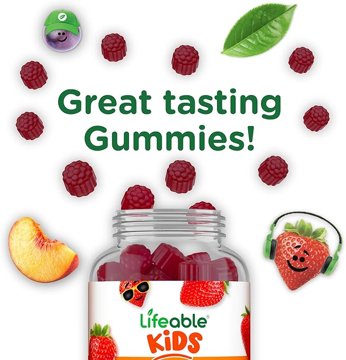Lifeable Vitamin B6 Gummies for Kids | Great Tasting B6 Vitamins 50mg | Vegan Non-GMO Gluten Free | for Nerve Function Support | 60 Gummies (Pack of 2)