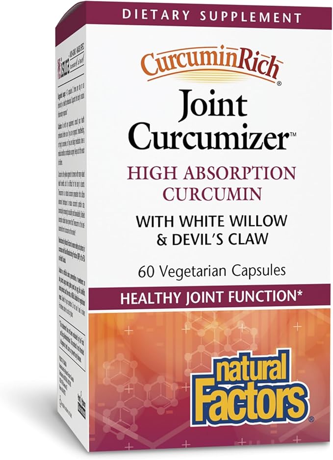 CurcuminRich Joint Curcumizer by Natural Factors, Support Healthy Joints, Heart and Natural Inflammatory Response with White Willow, 60 capsules (30 servings)