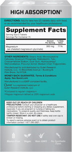 Qunol Magnesium Glycinate 300mg, 100% Glycinate Chelated Magnesium Supplement, 150ct Tablets