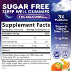 Melatonin Sleep Gummies - 6mg Per Serving - Sugar-Free Sleep Support Melatonin Gummy for Adults - Extra Strength Sleeping Gummy Supplement - Supports Restful Sleep - Tasty Orange Flavor - 120 Gummies