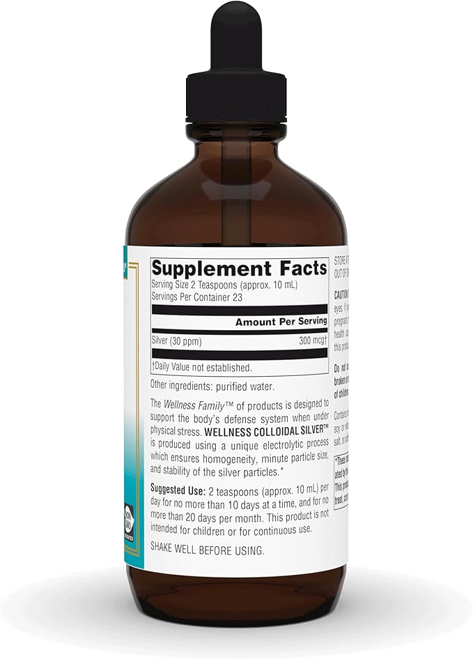 Source Naturals Wellness Colloidal Silver 30 ppm, Supports Physical Well Being* - 8 Fluid oz