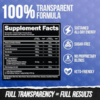ALPHA LION Core Pre Workout w/Creatine for Performance, Beta Alanine for Muscle, Powder, L-Citrulline for Pump & Tri-Source Caffeine for Sustained Energy (30 Servings, Blue Raspberry Flavor)