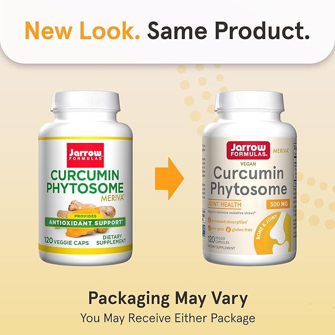 Jarrow Formulas Curcumin Phytosome 500 mg - Formulated with Meriva - Antioxidant Support Supplement - Joint Health & Support - 120 Veggie Capsules