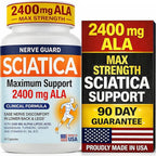 Sciatica Relief Supplement with 2400 mg Alpha Lipoic Acid – Maximum Strength Sciatic Nerve Support for Lower Back & Legs – 2400mg ALA, Vitamins, Magnesium, Turmeric & Ginger – 60 Capsules