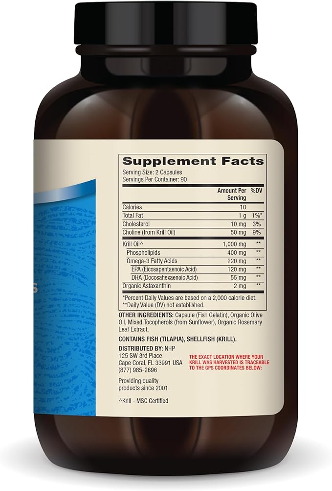 Dr. Mercola Antarctic Krill Oil, 1,000 mg per Serving, Omega-3 Supplement with EPA, DHA, Phospholipids & Astaxanthin, Supports Heart, Brain & Immune Health, Non-GMO, Soy-Free, 180 Capsule (90 Serving)