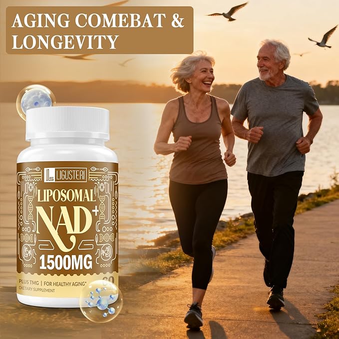 1500 MG Liposomal NAD+, 98%+ Absorption, NAD+ Supplement for Women & Men with TMG, for Aging Defense, Cellular Energy, Heart & Brain Function, Longevity, 60 Softgels