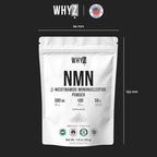 Pure NMN Powder Nicotinamide Mononucleotide Quick Dissolved NMN Supplement Powder 100% Unflavored NMN Supplement Supports NAD+ Levels Vegan Friendly Non-GMO, 50g