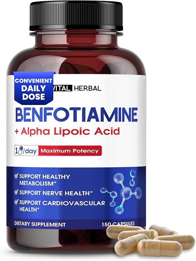 Vital Herbal Liposomal Benfotiamine with Alpha Lipoic Acid - Maximum Potency- Support Healthy Metabolism