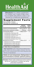 FocusProbio for Kidz, 60 Chewable Tablets, Supports Cognitive Function for Attention and Focus. Blackcurrant and Vanilla Flavor, Contains Vitamin D & Iodine. Acid & Bile Resistant Strains. Vegetarian