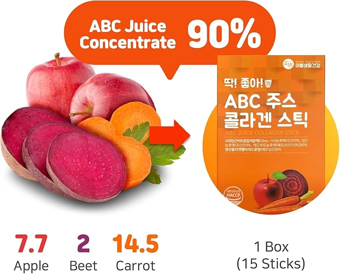 ABC Juice Collagen Jelly Stick 20g * 15 Stick 1,600mg Low Molecular Fish Collagen