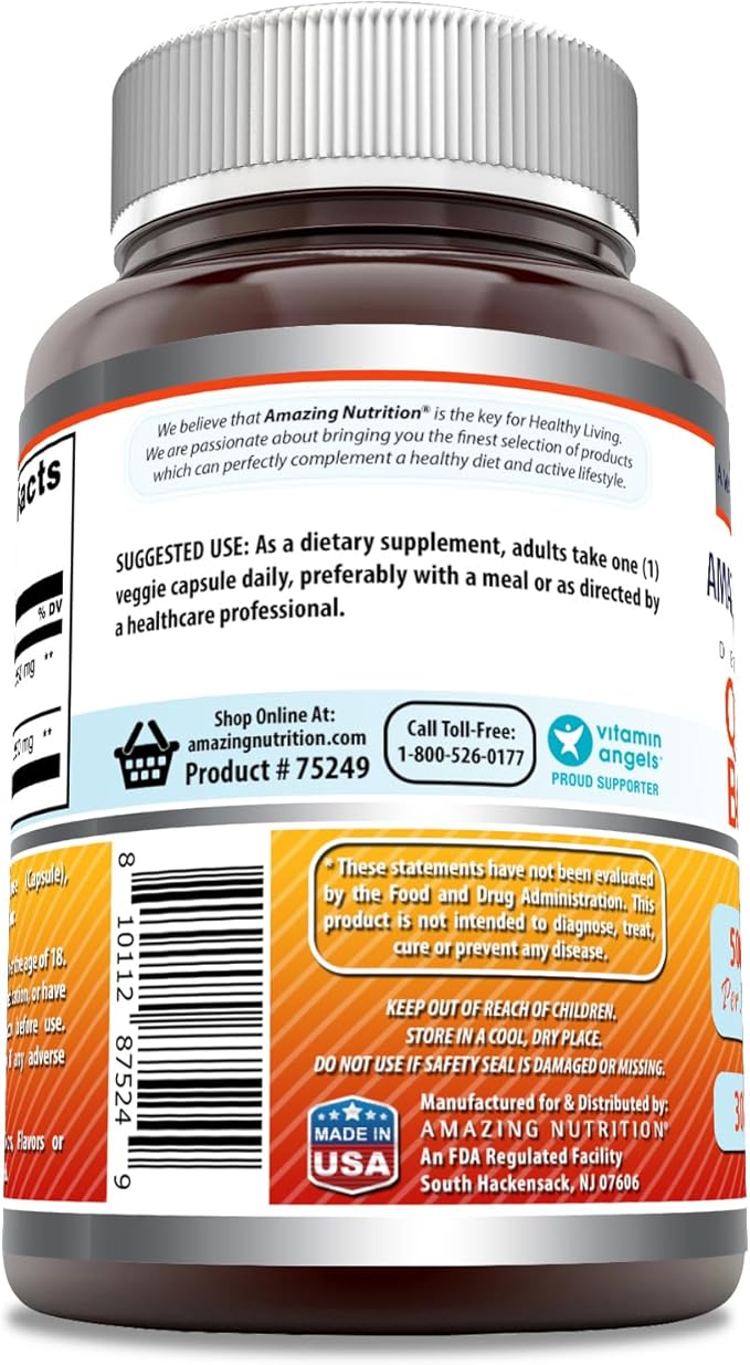 Amazing Formulas Quercetin Berberine | 250 Mg Berberine and 250 Mg Quercetin | Veggie Capsules Supplement | Non-GMO | Gluten Free | Made in USA (30 Count)