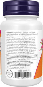 NOW Foods Supplements, Methyl B-12 (Methylcobalamin) 1,000 mcg, Nervous System Health*, 100 Lozenges (Pack of 2)