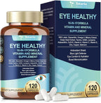 AREDS 2 Eye Vitamins and Mineral Bilberry Extract Omega-3, Eye Vitamin for Seniors Macular Health and Dry Eye, Eye Vitamins Lutein and Zeaxanthin Support Eye Strain & Hydration (2 Packs)