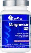CanPrev Magnesium Bisglycinate Chelated + GABA & Melatonin, 120 Veg Caps, 120-Day Supply, Support Restful Night, Muscle Function, Promote Relaxation & Balanced Sleep-Wake Cycle, Vegan, No GMO & Gluten