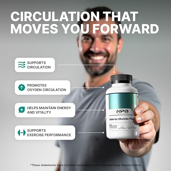 Nature's Pure Blend Nitric Oxide Supplements for Men – L-Arginine L-Citrulline – Heart Support & Flow Circulation Booster – 1500MG L Arginine and L Citrulline, Preworkout, Bodybuilding