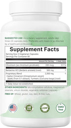 Micro Ingredients Berberine 500mg with Ceylon Cinnamon, 240 Veggie Capsules | High Absorption Berberine HCI Supplement + Turmeric Root & Cinnamon Bark Extract | Non-GMO, Gluten Free