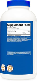 Nutricost L-Arginine 1000mg, Amino Acid Tablets (300 Tablets)
