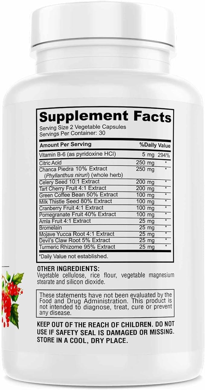 Uric Acid Cleanse – Supports Kidney, Liver, Gallbladder & Urinary Tract Health, Advanced Herbal Formula - 60 Capsules (Pack of 2)