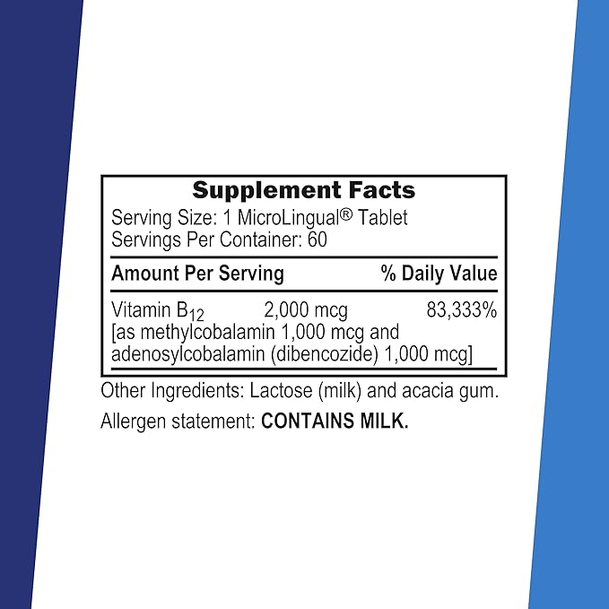 Superior Source NO Shot Advanced B-12 2000 mcg - Vitamin B12 Supplement Supports Heart Health & Healthy Energy - Methylcobalamin Supplement Formula - 60 Sublingual Dissolving Tablets