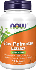 NOW Foods Supplements, Saw Palmetto Extract with Pumpkin Seed Oil and Zinc, Men's Health*, 90 Softgels
