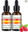 Vitamin B12 and B6 Liquid Drops, B12 Sublingual Vitamin B Complex - B 12 Vitamin 5000mcg - B12 Methylcobalamin for Energy, Brain, and Heart Support with, Raspberry, 80 Servings