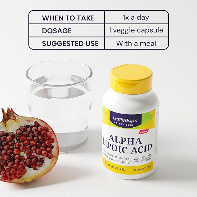 Healthy Origins Alpha Lipoic Acid, 600 mg - Alpha Lipoic Acid Supplement - Antioxidant Support - Gluten-Free Supplement - 150 Veggie Capsules