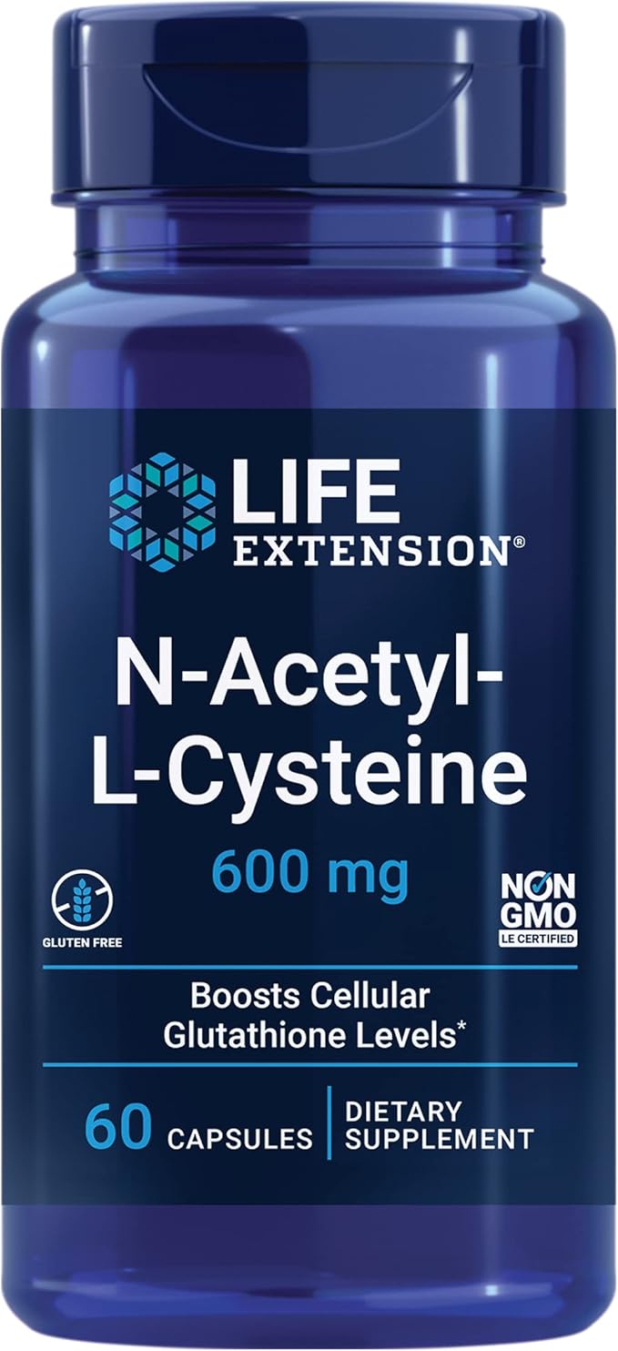 Life Extension Pycnogenol French Maritime Pine Bark & N-Acetyl-L-Cysteine Immune, Respiratory & Liver Health Supplements, 60 Capsules Each