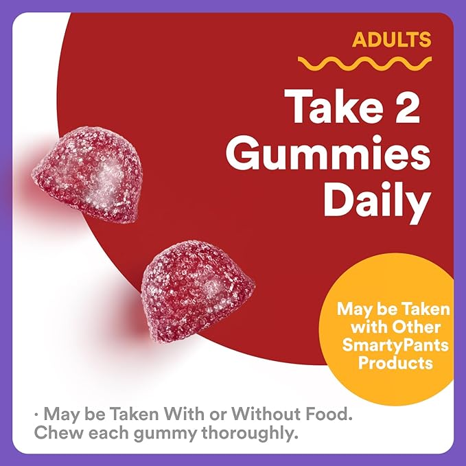 SmartyPants Adult Stress Support Gummies: Fast-Acting Calm & Mood Support with L-Theanine 200mg & Ashwagandha (Sensoril), Non-Drowsy, Mixed Berry Flavor, 60 Count (30 Day Supply)