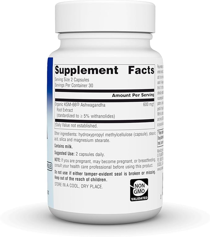 Planetary Herbals KSM-66 Ashwagandha Root Extract - 600 mg - 60 Vegetarian Capsules
