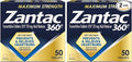 Zantac 360 Maximum Strength Heartburn Prevention and Relief Tablets, 20 mg Famotidine Pills with Targeted Relief to Control Acid Before Heartburn Starts, 50 Count (Pack of 2)