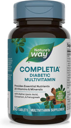 Nature's Way Completia Diabetic Multivitamin, Provides Essential Nutrients, with Alpha Lipoic Acid, Cinnamon, Fenugreek, Taurine, Lutein, High Potency B-Vitamins, 60 Tablets (Packaging May Vary)