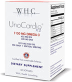 WHC, UnoCardio X2 Fish Oil, Triglyceride Omega-3 Fatty acids, 1270 mg Fish Oil Supplement (622 mg EPA / 420 mg DHA/Total 1150 mg of Omega-3 per Serving), Natural Orange, 60 softgels