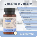 Accentrate Neuro 110- Complete Vitamin B Complex | Methylated Multivitamin w/L-Methylfolate (5-MTHF) Methylcobalamin (B12) Pyridoxal-5'-Phosphate (P5P) | Brain Health | MTHFR Supplement | 30 Tablets