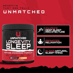 Unmatched Longevity Sleep | PeptiSleep Sleep & Recovery Formula with Melatonin, Magnesium & Senactiv | Advanced Nighttime Support | 20 Servings (Lemon Drop)