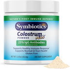 Symbiotics Colostrum Plus Powder 2.25 oz – Immune & Muscle Recovery Support, 25% IgG Immunoglobulins, Gut Health & Training Resilience, Unflavored, Gluten Free - 2.25 oz