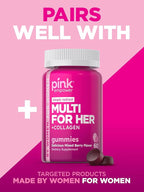 PINK Probiotics for Women | Digestive Health Support Capsules Plus Cranberry | 50 Count | Vegetarian, Non-GMO & Gluten Free Supplement
